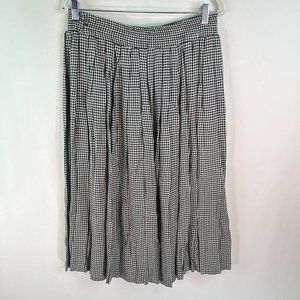 Bonnie & Norma Vintage Womens Black White Herringbone Pleated Skirt Size 18